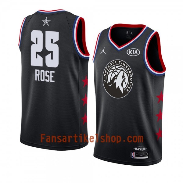 Minnesota Timberwolves Trikot Derrick Rose 25 2019 All-Star Jordan Brand Schwarz Swingman - Herren Minnesota Timberwolves Trikot Derrick Rose 25 2019 All-Star Jordan Brand Schwarz Swingman - Herren